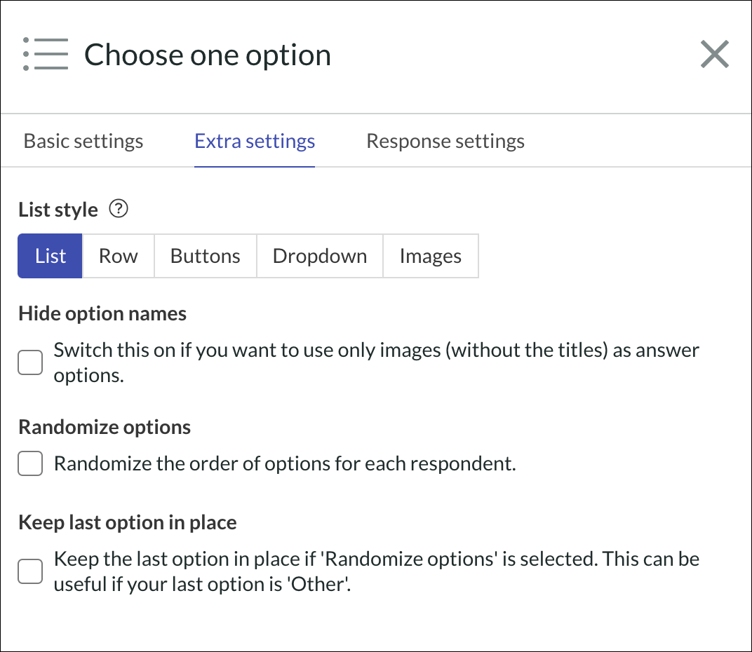 Choose One Option